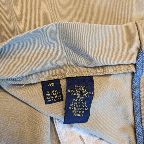 Polo Ralph Lauren Shorts Size 35 Beige Khaki Classic Fit Preppy 9in Cotton Chino - Picture 6 of 7